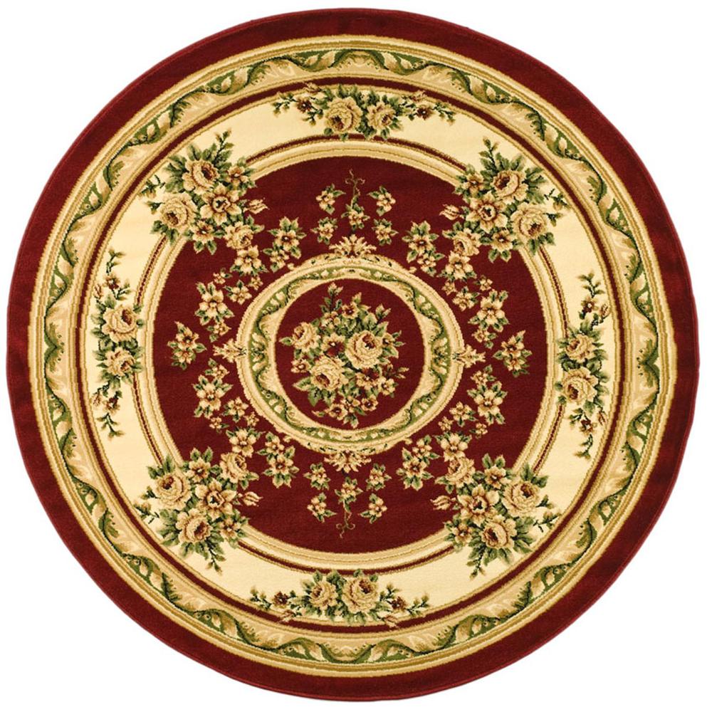 LYNDHURST, RED / IVORY, 8' X 8' Round, Area Rug, LNH218C-8R. Picture 1