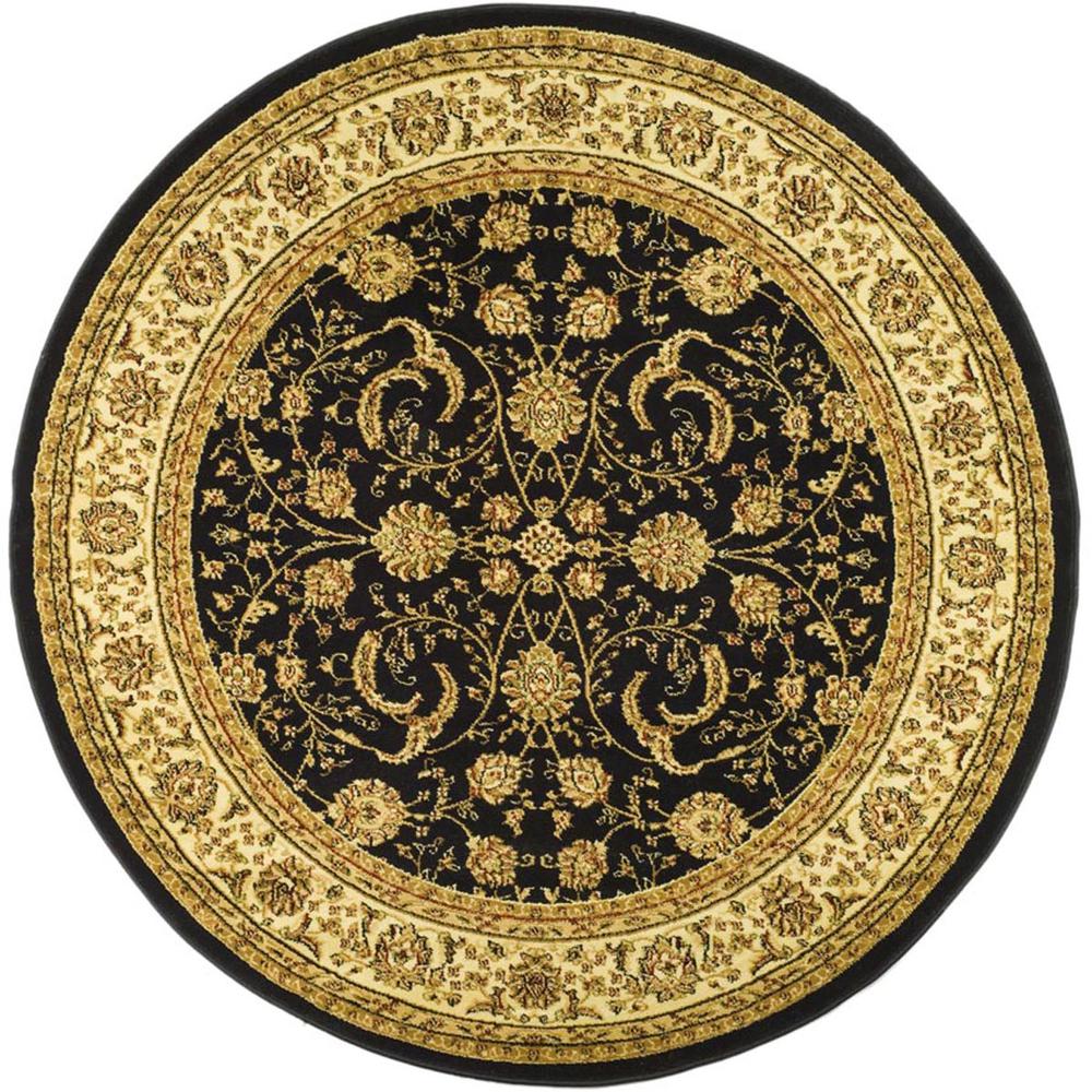 LYNDHURST, BLACK / IVORY, 8' X 8' Round, Area Rug, LNH219A-8R. Picture 1