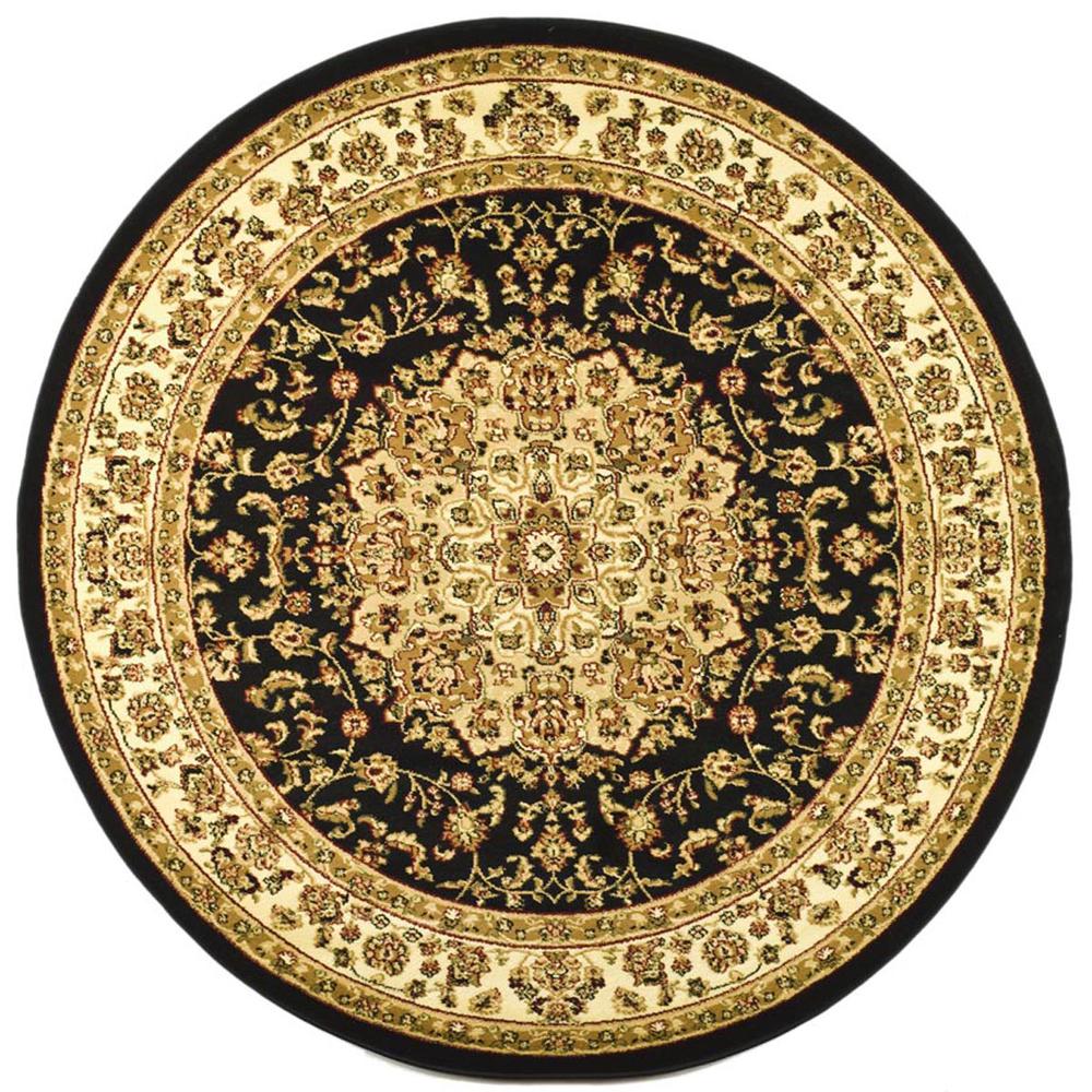 LYNDHURST, BLACK / IVORY, 7' X 7' Round, Area Rug, LNH222A-7R. Picture 1