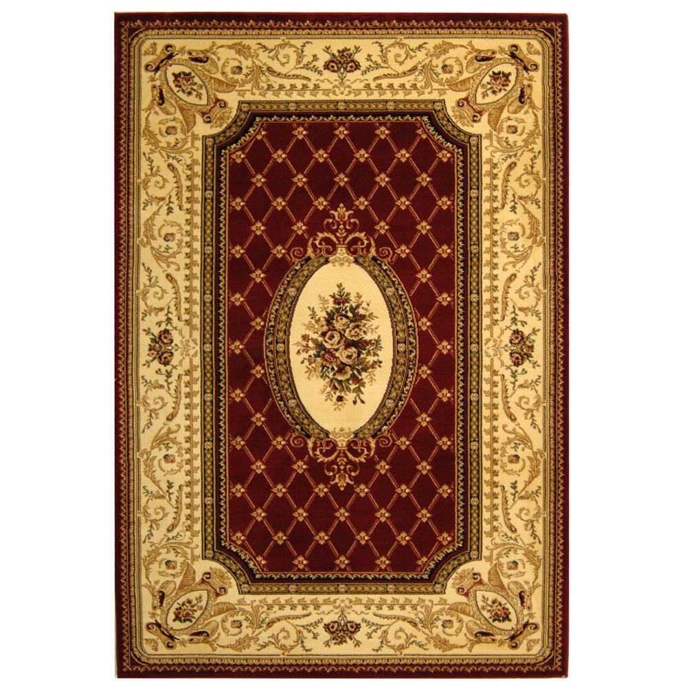 LYNDHURST, RED / IVORY, 5'-3" X 7'-6", Area Rug, LNH223B-5. Picture 1