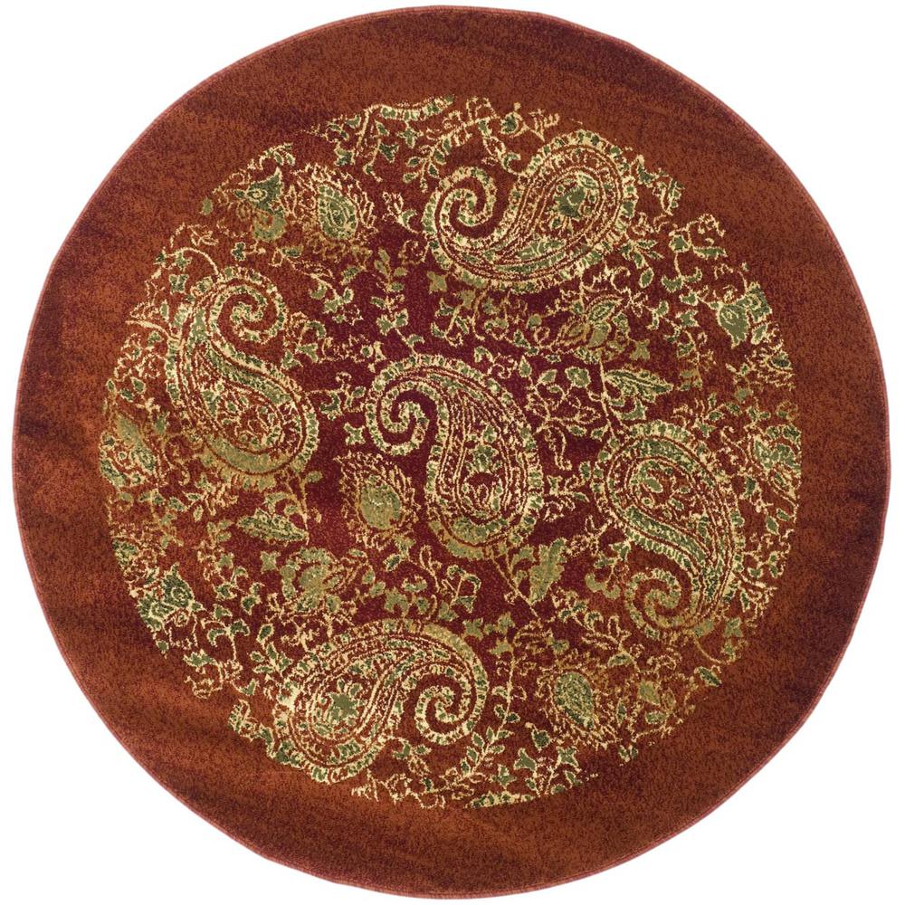 LYNDHURST, RED / MULTI, 8' X 8' Round, Area Rug. Picture 1