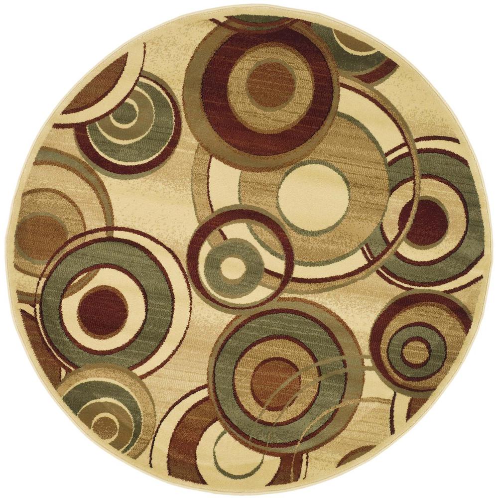 LYNDHURST, IVORY / MULTI, 7' X 7' Round, Area Rug. Picture 1