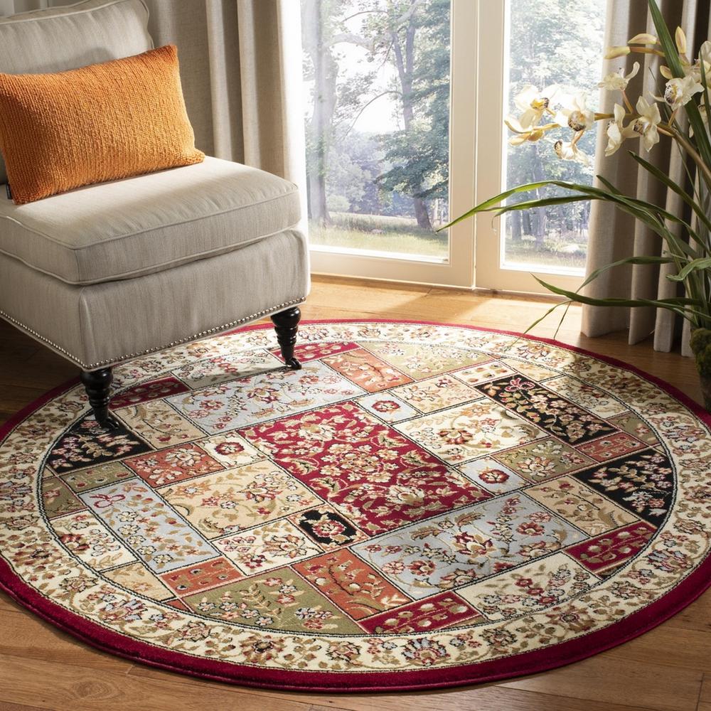 LYNDHURST, MULTI / IVORY, 5'-3" X 5'-3" Round, Area Rug, LNH318A-5R. Picture 1