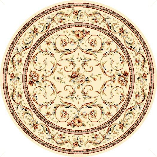 LYNDHURST, IVORY / IVORY, 5'-3" X 5'-3" Round, Area Rug, LNH322A-5R. Picture 1