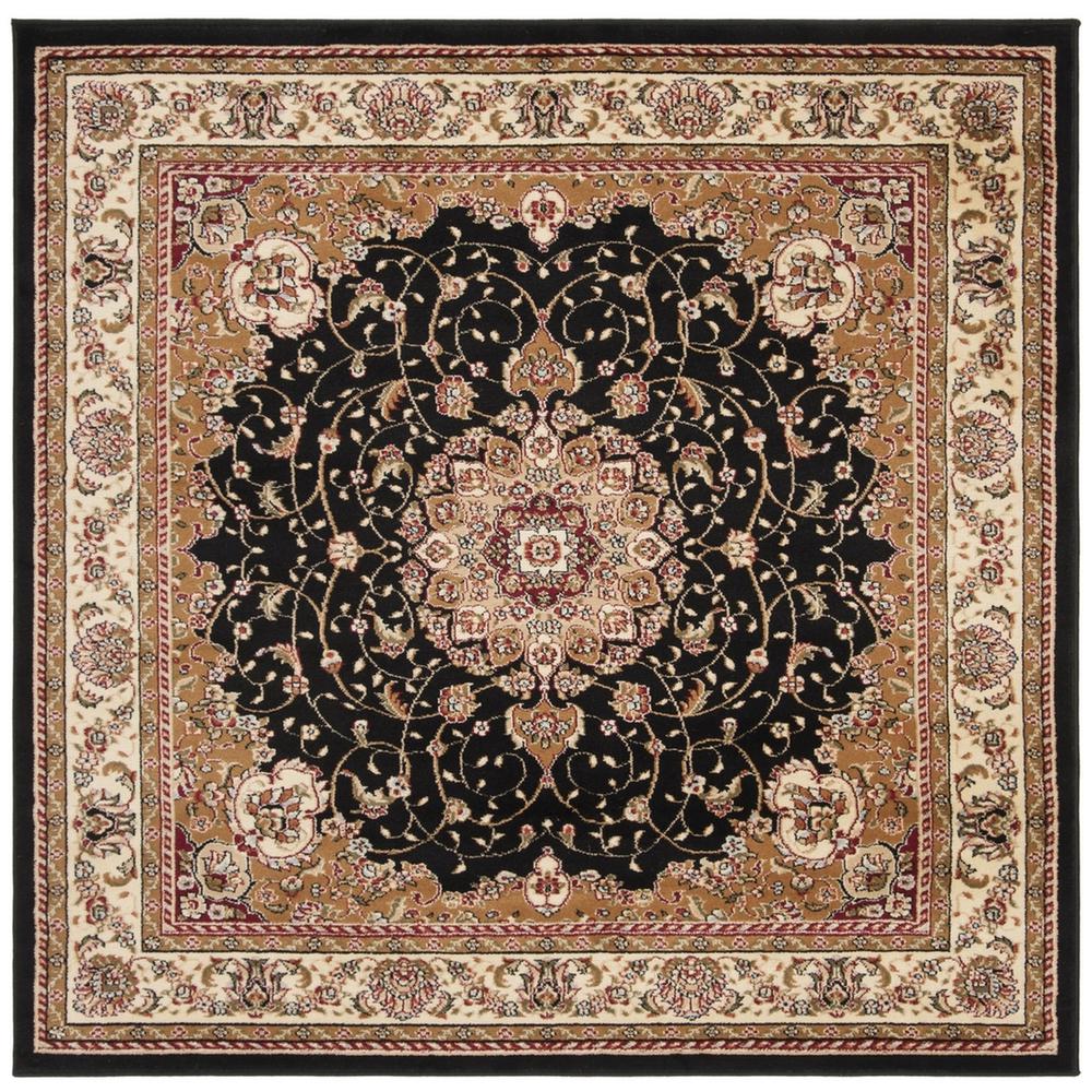 LYNDHURST, BLACK / IVORY, 7' X 7' Square, Area Rug. Picture 1