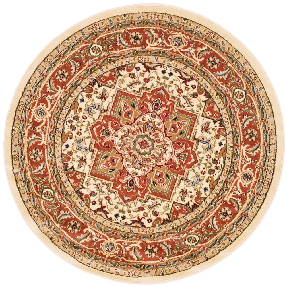 LYNDHURST, IVORY / RUST, 5'-3" X 5'-3" Round, Area Rug, LNH330R-5R. Picture 1