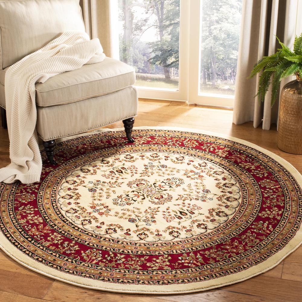 LYNDHURST, IVORY / RED, 8' X 8' Round, Area Rug, LNH331A-8R. Picture 2