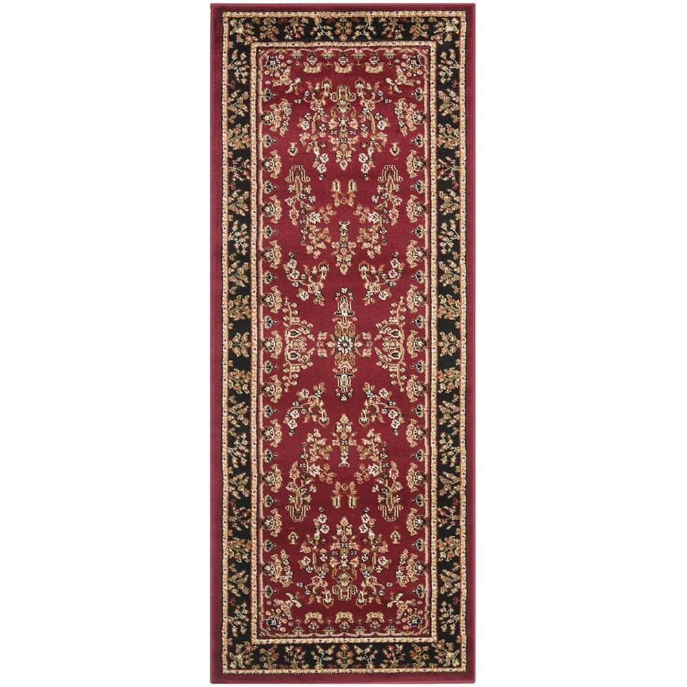 LYNDHURST, RED / BLACK, 2'-3" X 16', Area Rug, LNH331B-216. The main picture.