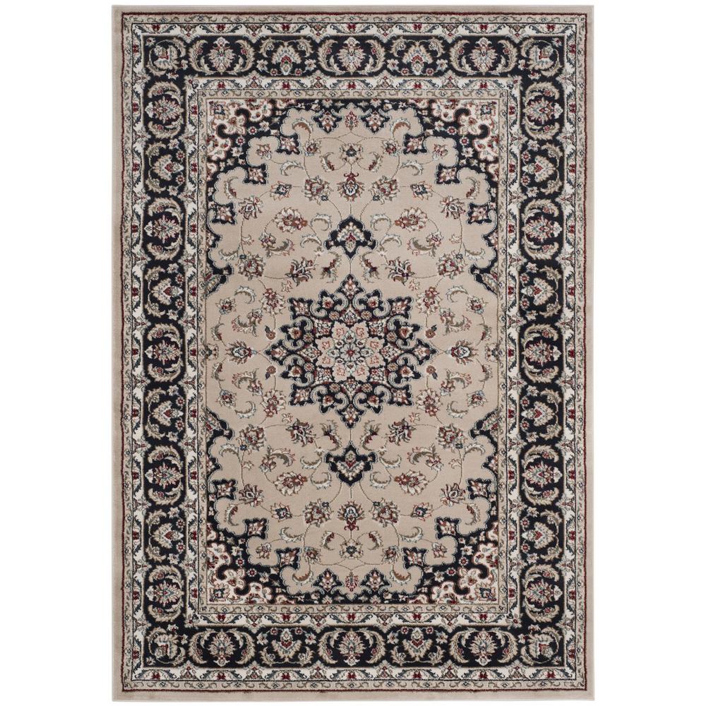 LYNDHURST, CREAM / ANTHRACITE, 5'-3" X 7'-6", Area Rug. The main picture.