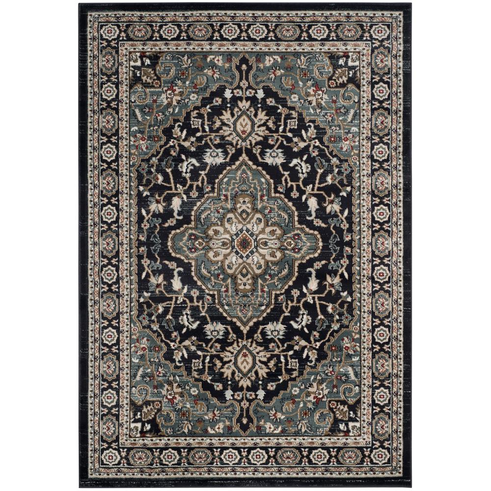LYNDHURST, ANTHRACITE / TEAL, 5'-3" X 7'-6", Area Rug. Picture 1