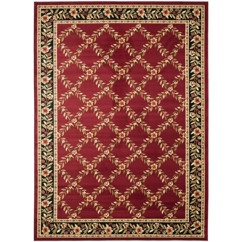 LYNDHURST, RED / BLACK, 8'-9" X 12', Area Rug. Picture 1
