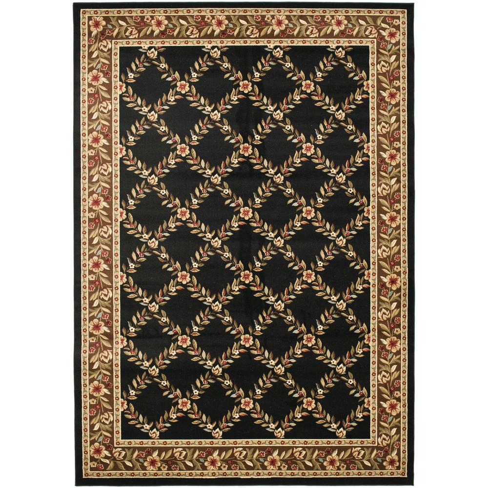 LYNDHURST, BLACK / BROWN, 8'-9" X 12', Area Rug. The main picture.