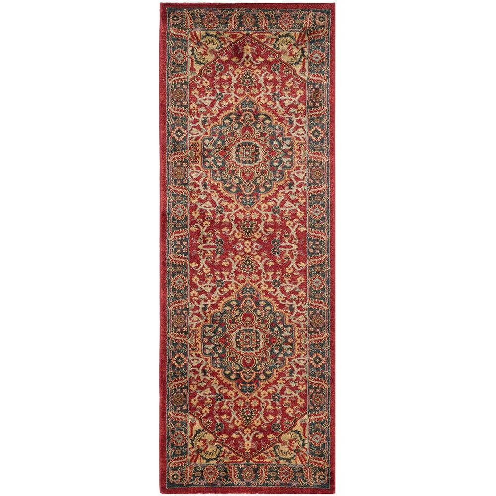 MAHAL, NAVY / RED, 2'-2" X 12', Area Rug, MAH621C-212. Picture 1