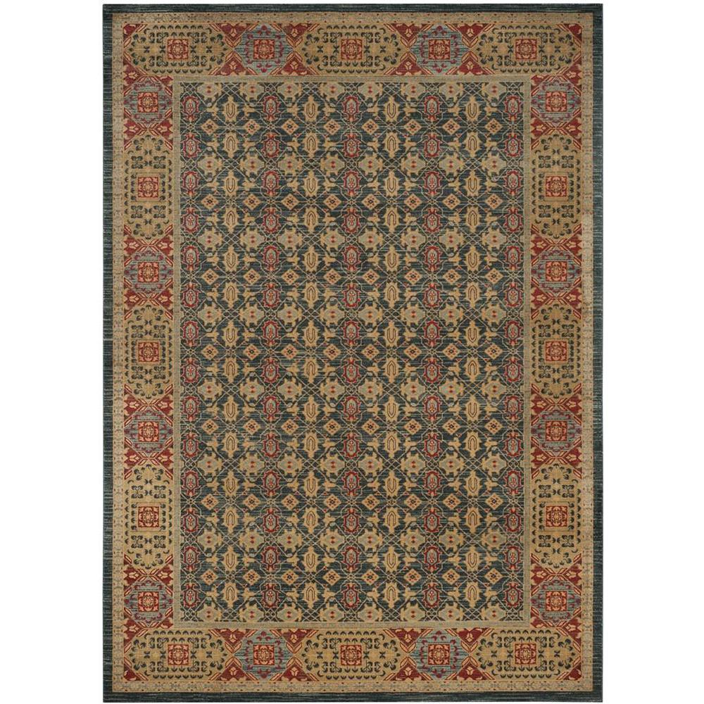 MAHAL, LIGHT BLUE / RED, 8' X 10', Area Rug. Picture 1