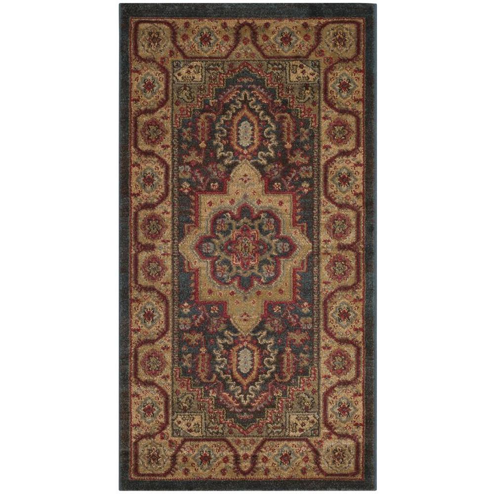 MAHAL, NAVY / NATURAL, 3' X 5', Area Rug, MAH656E-3. Picture 1