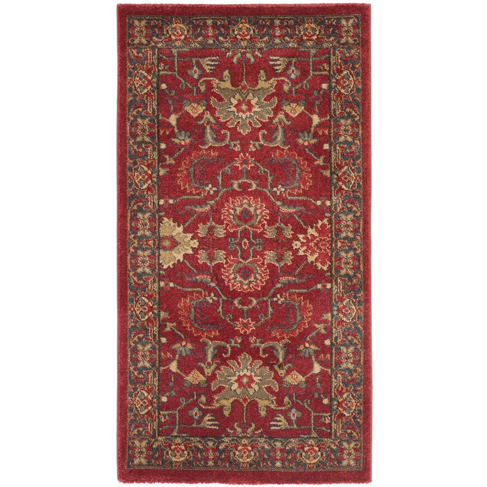 MAHAL, RED / NAVY, 3' X 5', Area Rug. Picture 1