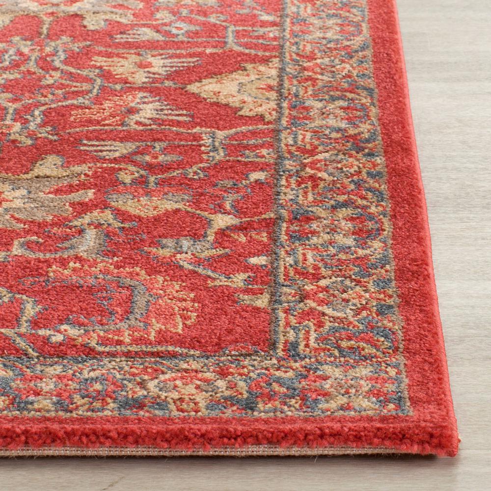MAHAL, RED / NAVY, 2'-2" X 12', Area Rug. Picture 1