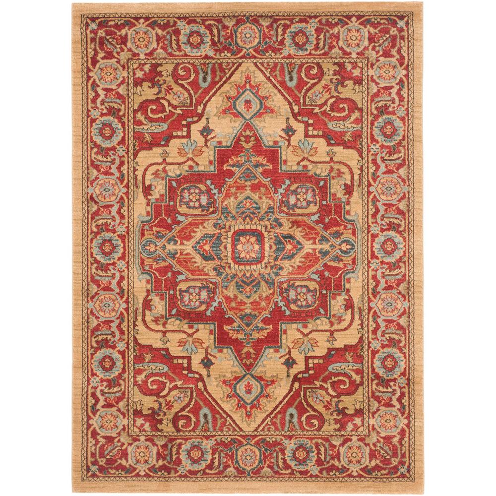MAHAL, RED / NATURAL, 4' X 5'-7", Area Rug, MAH698A-4. Picture 1