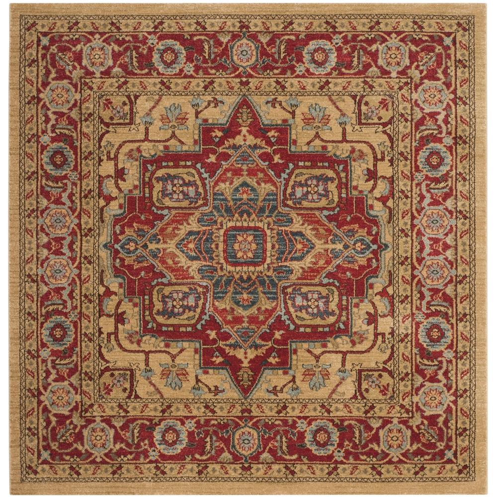 MAHAL, RED / NATURAL, 9' X 9' Square, Area Rug. Picture 1
