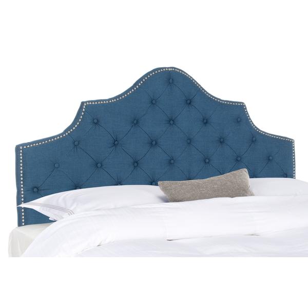 AREBELLE STEEL BLUE TUFTED HEADBOARD - SILVER NAIL HEAD, MCR4037C. Picture 1