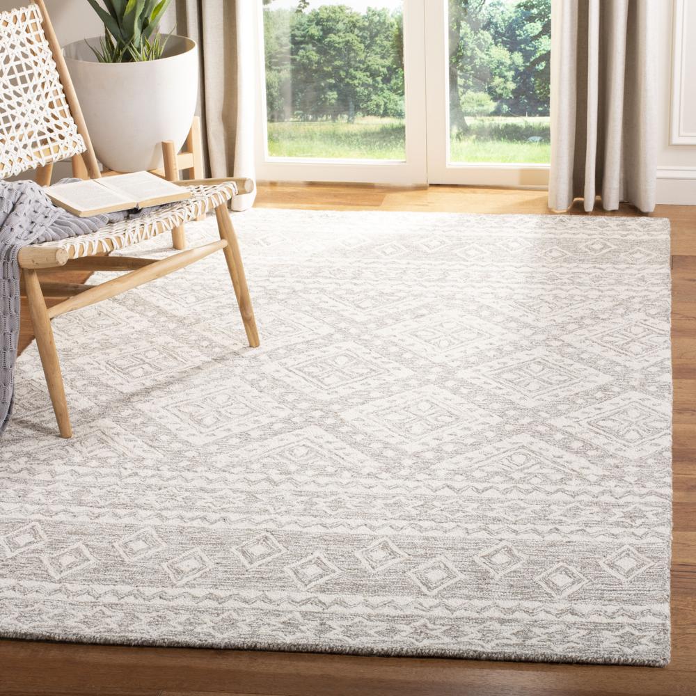 MICRO-LOOP, GREY / IVORY, 5' X 8', Area Rug, MLP501F-5. Picture 2