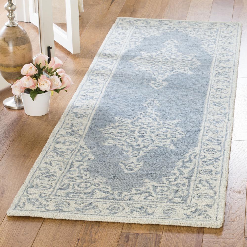 MICRO-LOOP, BLUE / LIGHT BLUE, 2'-3" X 7', Area Rug. Picture 2