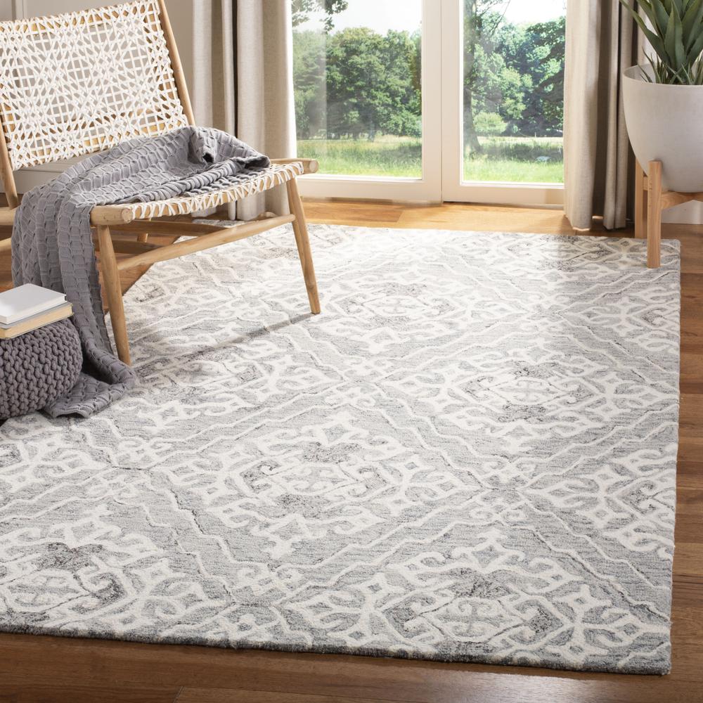 MICRO-LOOP, GREY / IVORY, 4' X 6', Area Rug, MLP905F-4. Picture 2
