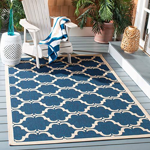 COURTYARD, NAVY / BEIGE, 9' X 12', Area Rug, CY6009-268-9. Picture 1