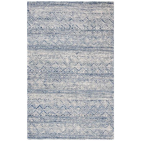Abstract, BLUE / IVORY, 5' X 8', Area Rug, ABT343N-5. Picture 1