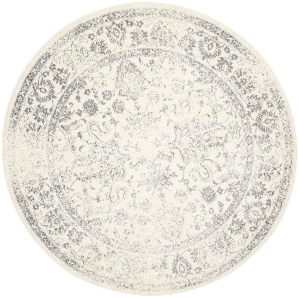Adirondack, Ivory/Silver, 3' X 3' Round, Area Rug. Picture 1