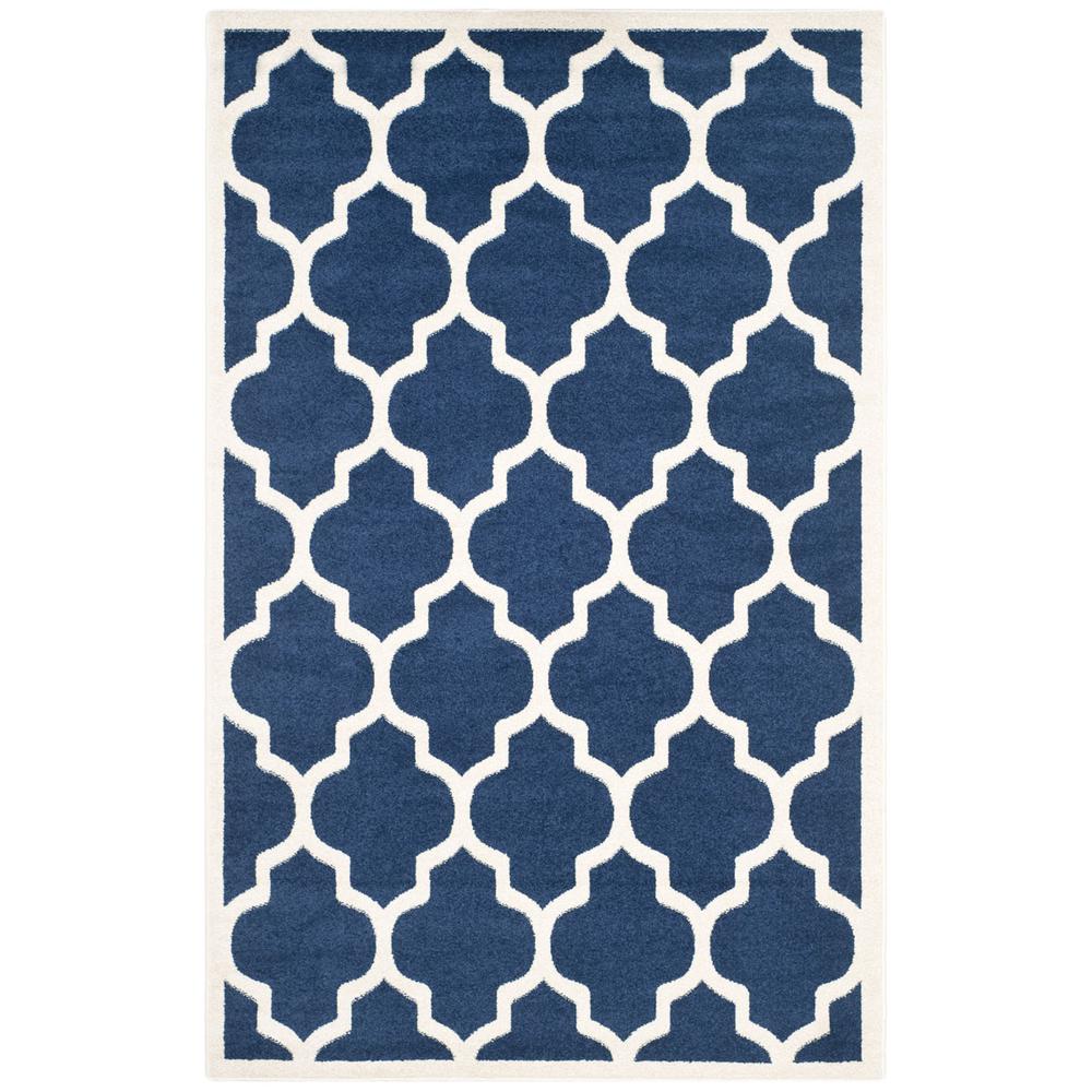 AMHERST, NAVY / BEIGE, 5'-3" X 8', Area Rug, AMT420P-5. Picture 1