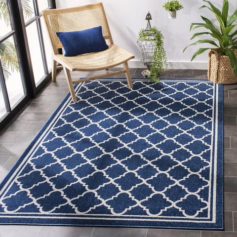 AMHERST, NAVY / BEIGE, 10' X 14', Area Rug, AMT422P-10. Picture 3
