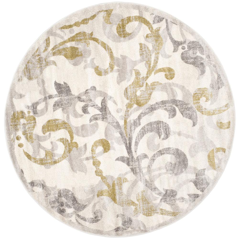 AMHERST, IVORY / LIGHT GREY, 9' X 9' Round, Area Rug. Picture 1