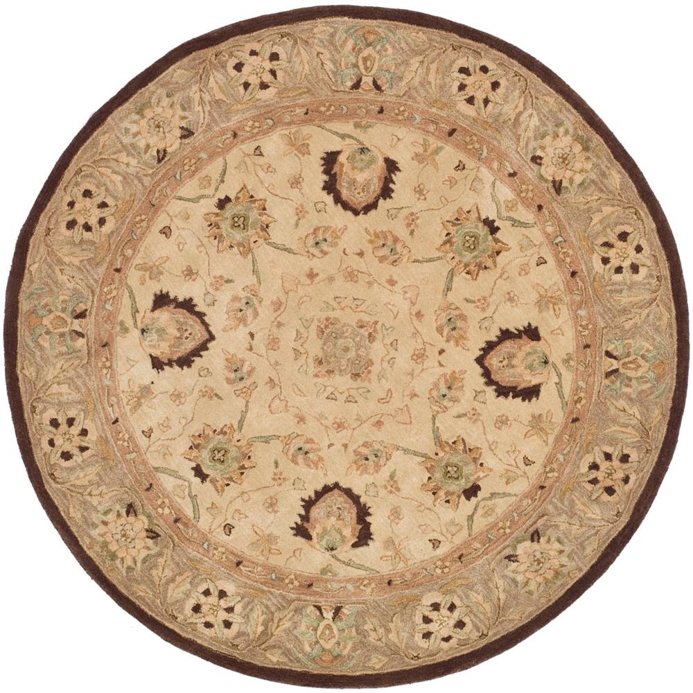 ANATOLIA, IVORY / BROWN, 8' X 8' Round, Area Rug, AN512D-8R. Picture 1