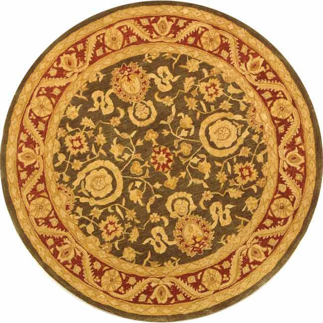 ANATOLIA, CHARCOAL / RED, 8' X 8' Round, Area Rug. Picture 1