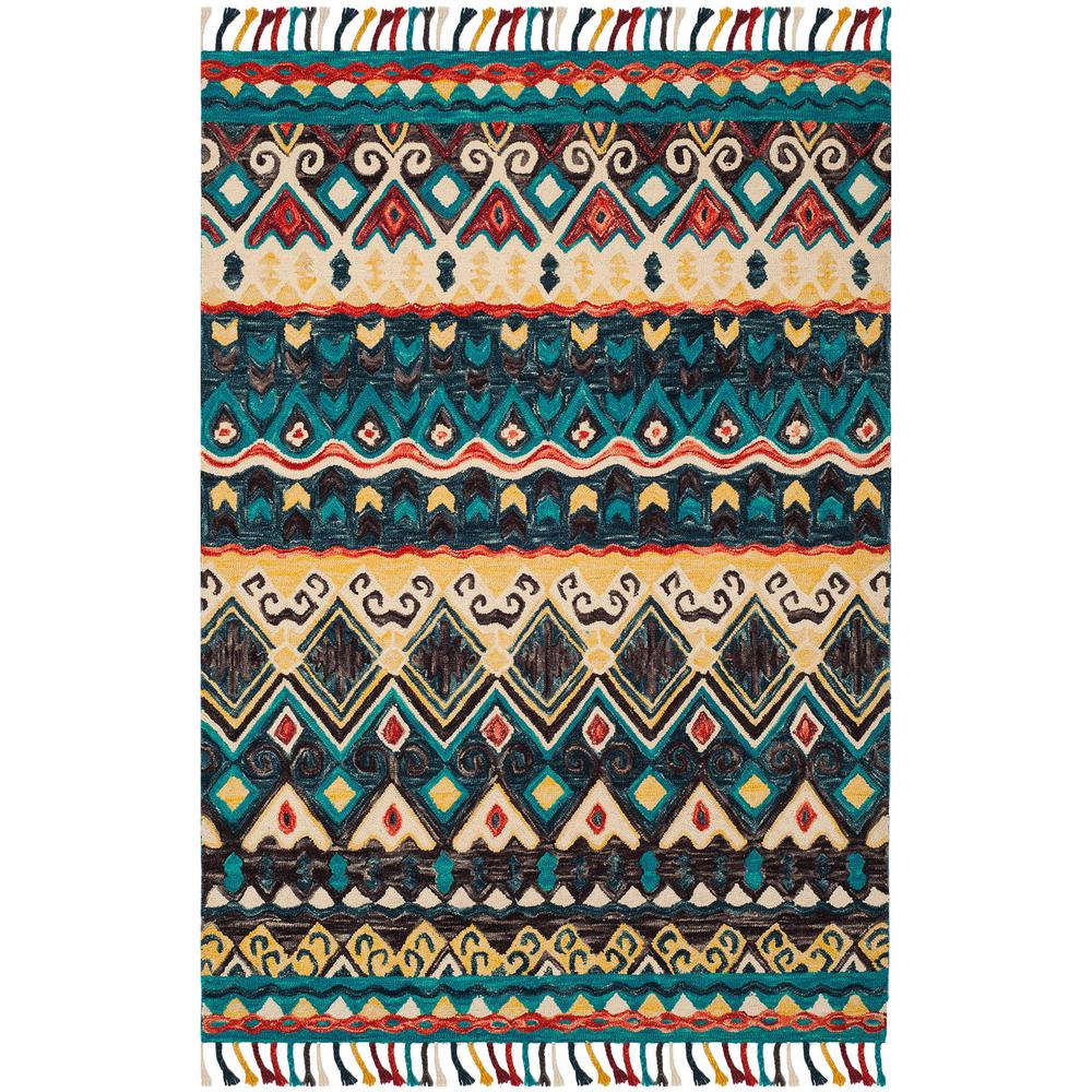 ASPEN, BLUE / RED, 8' X 10', Area Rug, APN137A-8. Picture 1