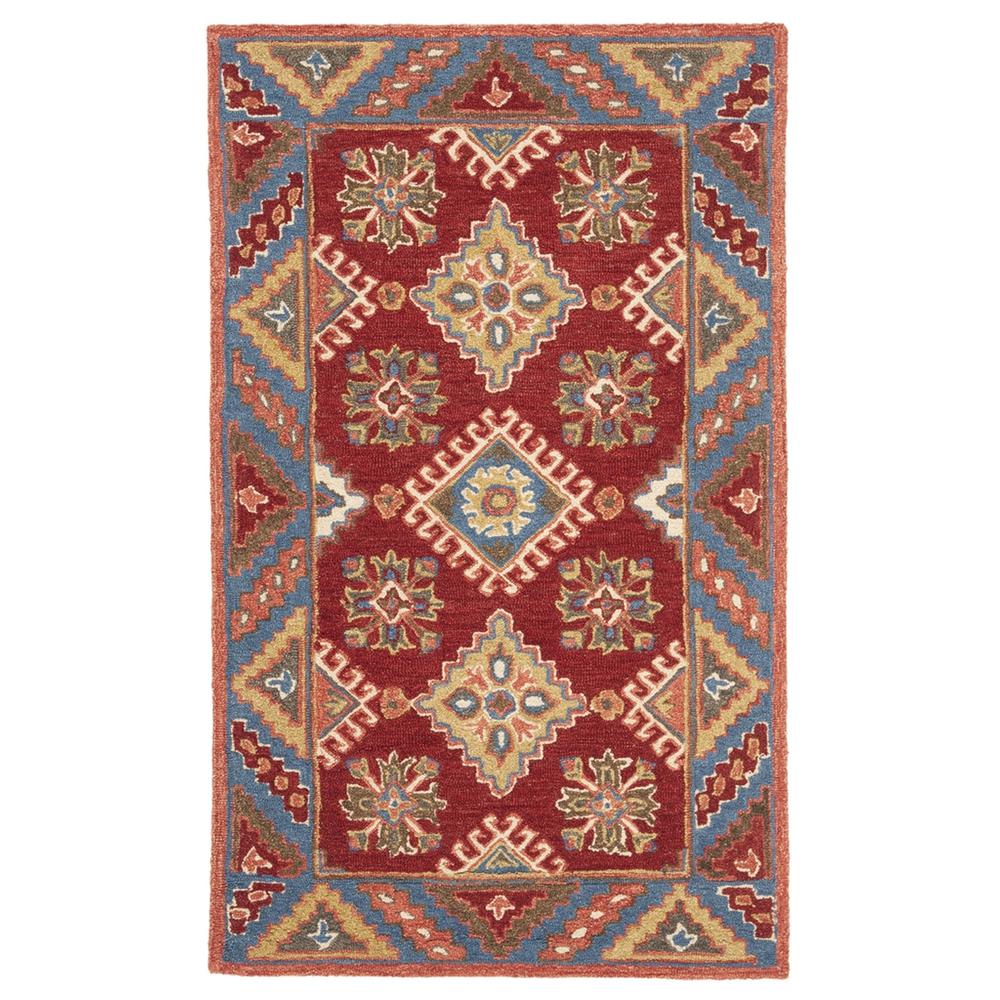 ASPEN, RED / BLUE, 4' X 6', Area Rug, APN803Q-4. The main picture.