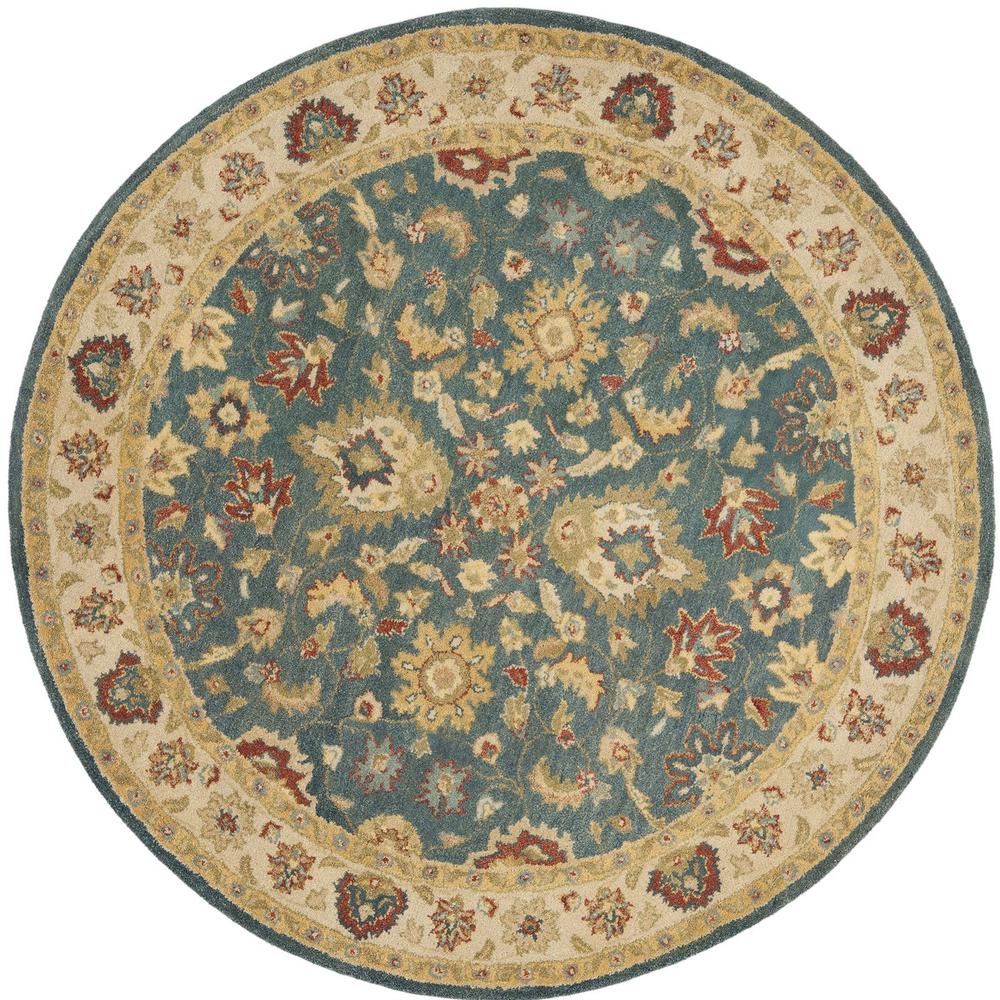 ANTIQUITY, BLUE / BEIGE, 8' X 8' Round, Area Rug, AT15A-8R. Picture 1
