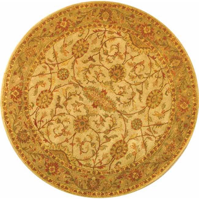 ANTIQUITY, IVORY / LIGHT GREEN, 8' X 8' Round, Area Rug. Picture 1