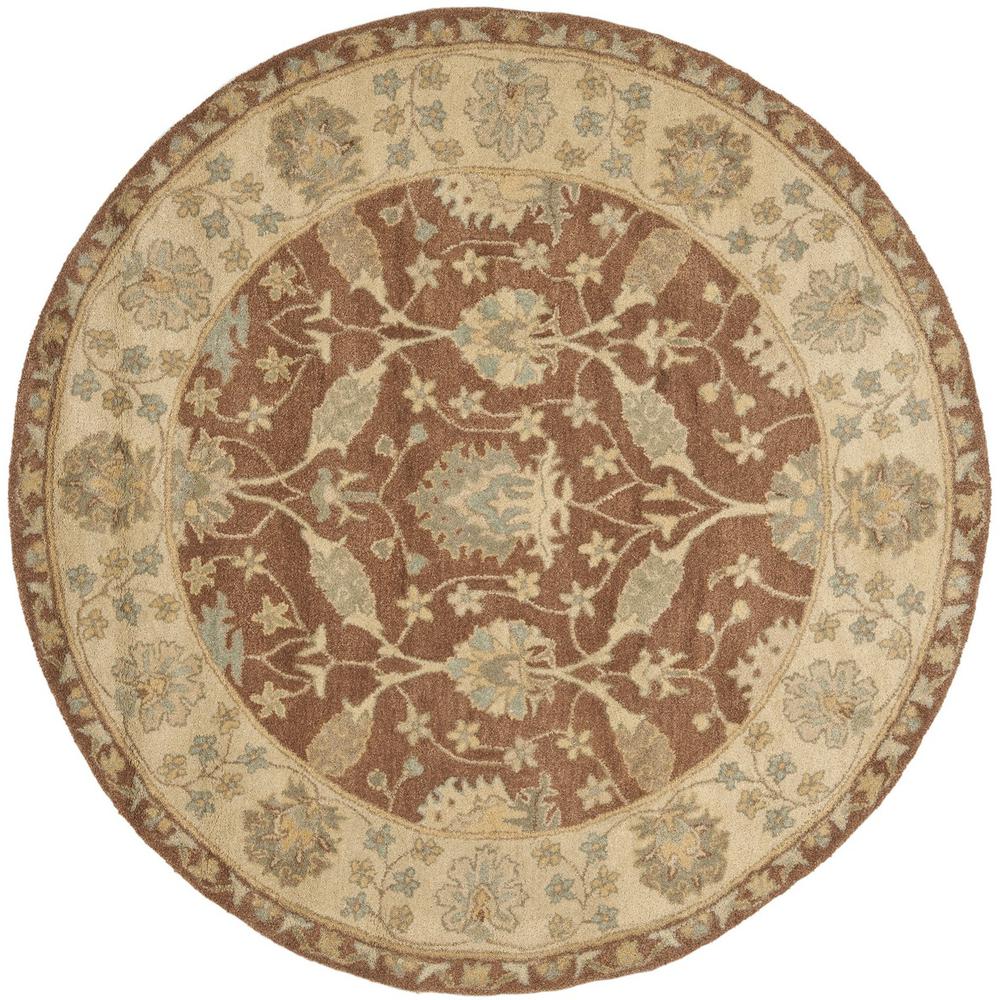 ANTIQUITY, BROWN / TAUPE, 8' X 8' Round, Area Rug. Picture 1