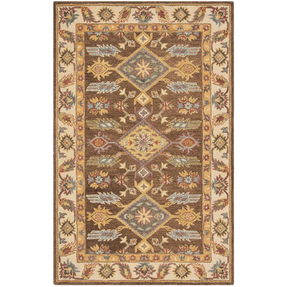 ANTIQUITY, DARK BROWN / IVORY, 6' X 9', Area Rug. Picture 1