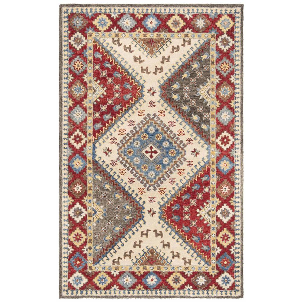 ANTIQUITY, RED / IVORY, 4' X 6', Area Rug. Picture 1