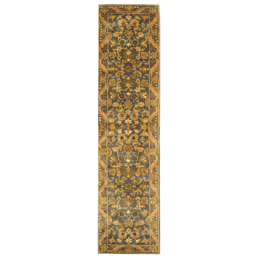 ANTIQUITY, BLUE / GOLD, 2'-3" X 10', Area Rug. Picture 1