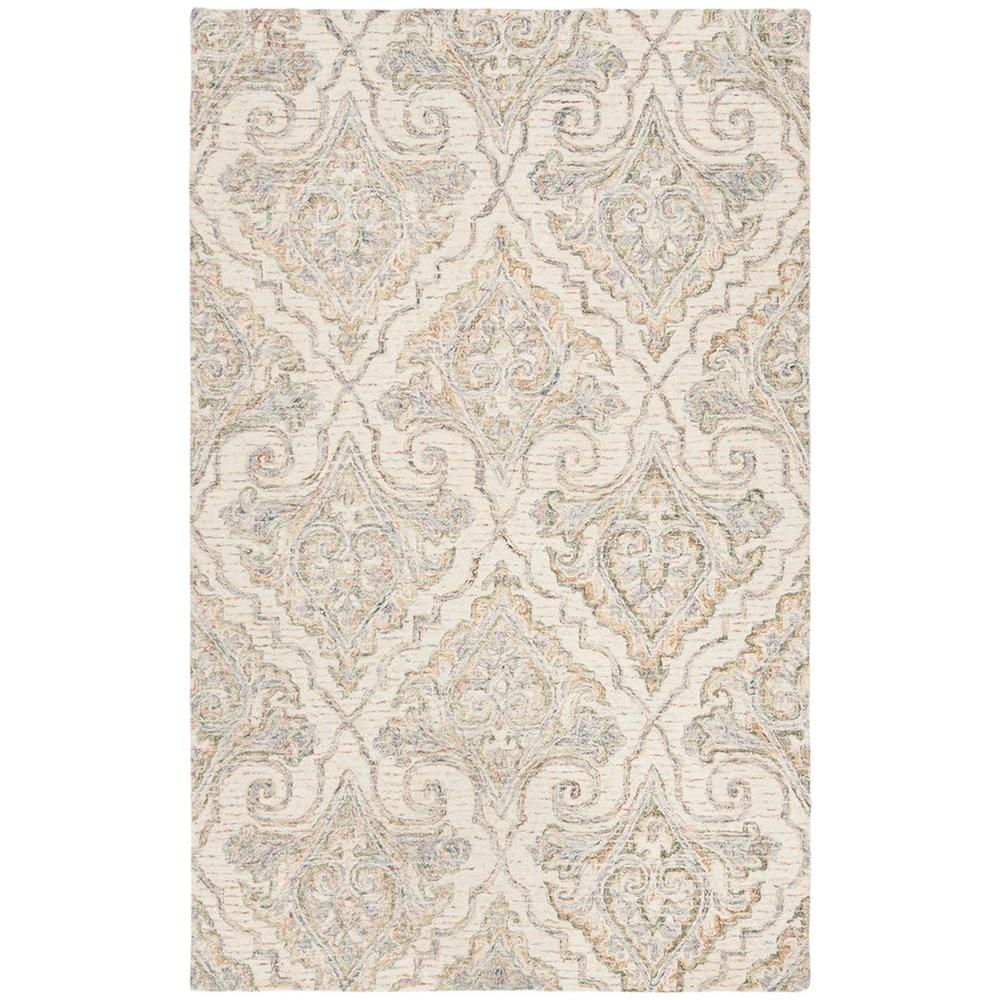 AUBUSSON, IVORY / GREEN, 8' X 10', Area Rug. Picture 1