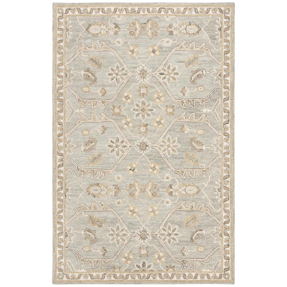 BLOSSOM, SLATE / BEIGE, 8' X 10', Area Rug. Picture 1