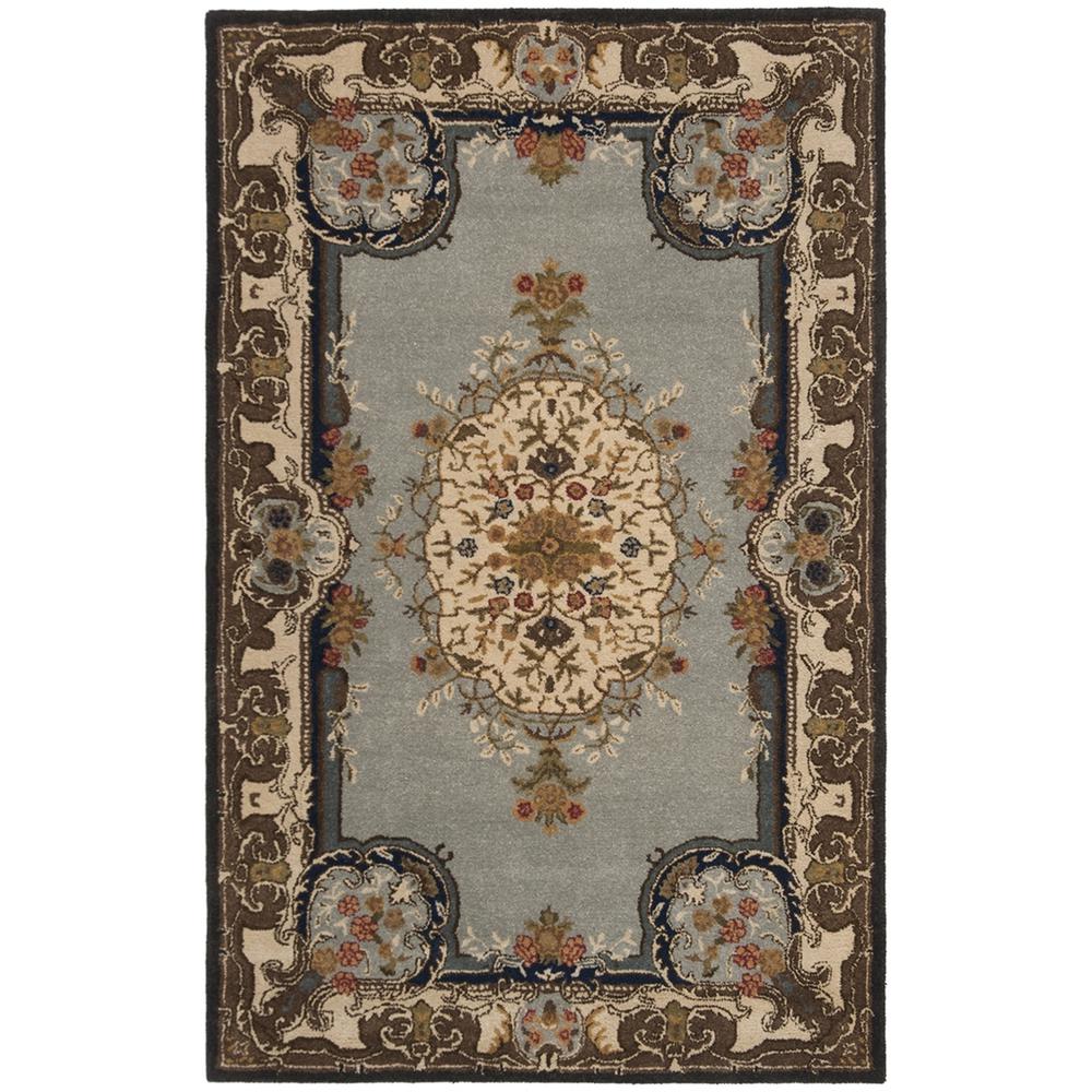 BERGAMA, BROWN / BLUE, 5' X 8', Area Rug. Picture 1