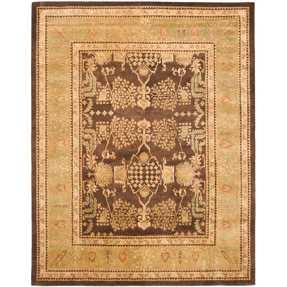 BERGAMA, BROWN / GREEN, 9' X 12', Area Rug. Picture 1