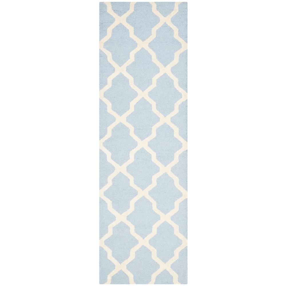 CAMBRIDGE, LIGHT BLUE / IVORY, 2'-6" X 14', Area Rug, CAM121A-214. Picture 1