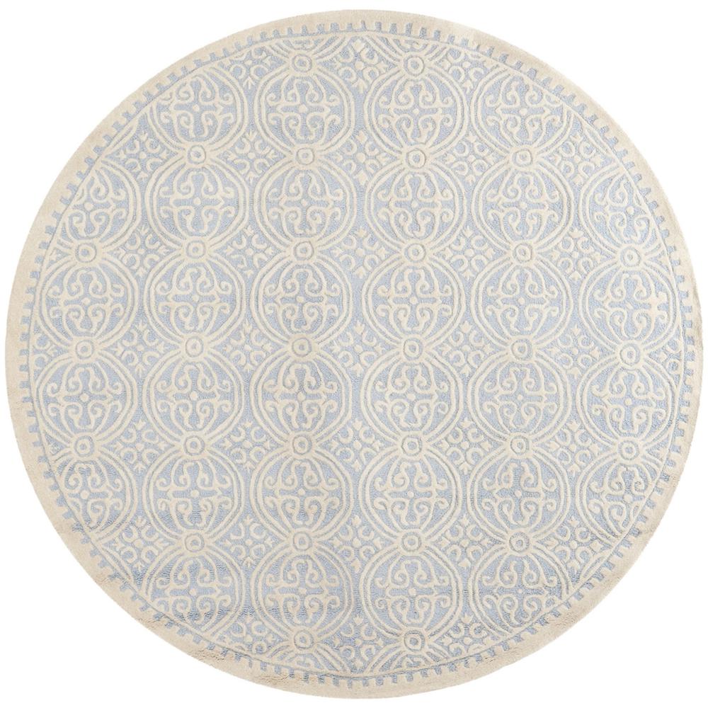 CAMBRIDGE, LIGHT BLUE / IVORY, 6' X 6' Round, Area Rug, CAM123A-6R. Picture 1