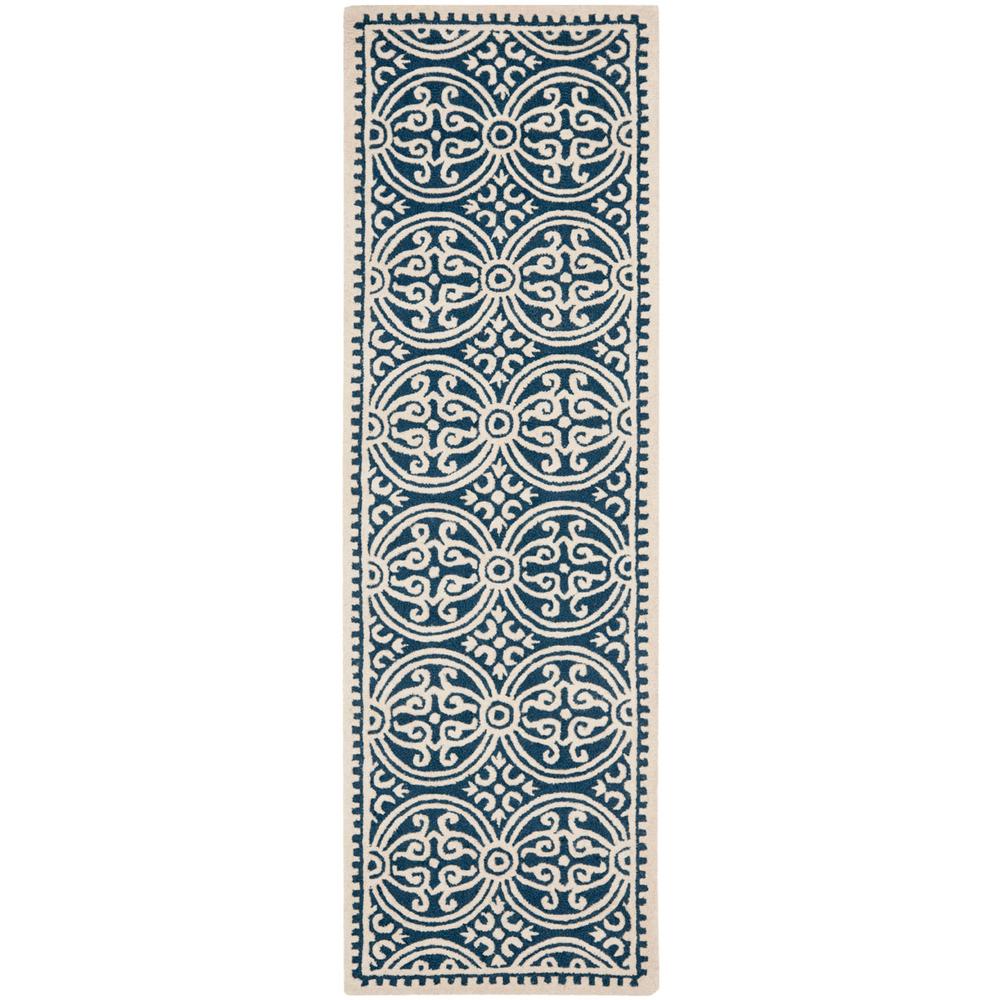 CAMBRIDGE, NAVY BLUE / IVORY, 2'-6" X 14', Area Rug, CAM123G-214. Picture 1